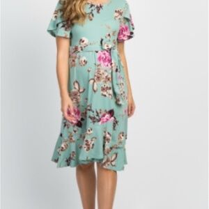Pinkblush Floral Mint Dress maternity size medium